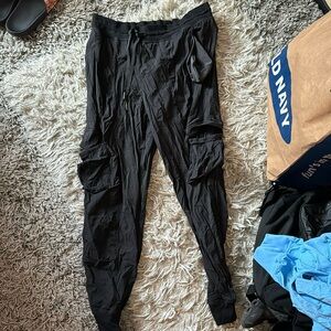 black cargo joggers